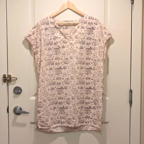 EUC Golden by TNA M Pink Floral Linen Blend Tunic with Macrame Rope Belt - Picture 5 of 6